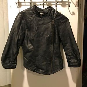 Black Crop Leather Jacket